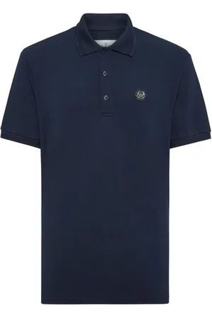 Philipp Plein Koszulki, Mężczyzna, Niebieski, XL, Klasyczna Koszulka Polo