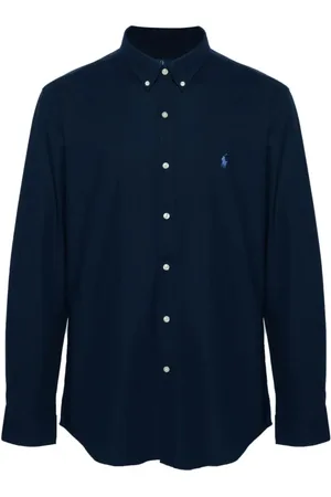 Ralph Lauren Koszule, Mężczyzna, Niebieski, L, Bawełna, Koszulka sportowa z długim rękawem