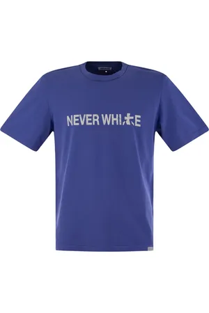Premiata Koszulki, Mężczyzna, Niebieski, M, Bawełna, Bawełniany T-shirt Barwiony na Gorąco z Nadrukiem