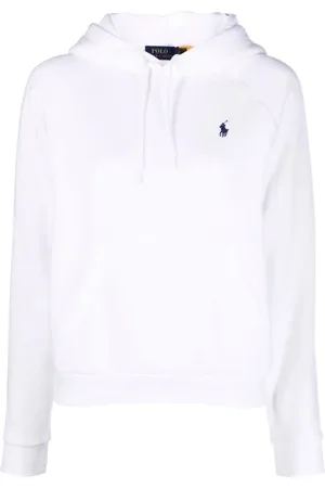 Ralph Lauren Bluzy, Kobieta, Biały, S, Bawełna, Casualowa Bluza z Kapturem