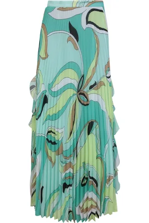 Pinko Spódnice, Kobieta, Wielobarwność, S, Poliester, Zachwycająca spódnica w kwiaty w kolorze aqua green