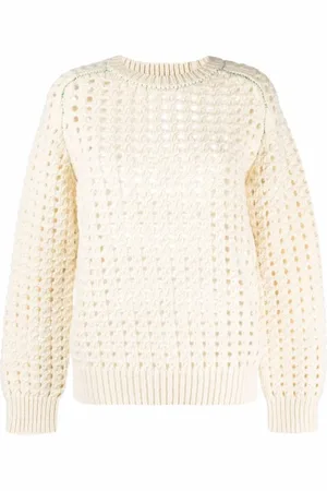 Bottega Veneta Swetry, Kobieta, Beżowy, M, Sweter Kredowy w Stylu 9071