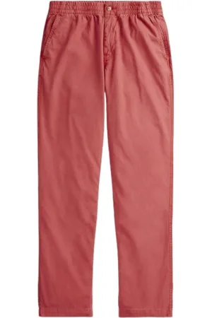 Ralph Lauren Spodnie, Mężczyzna, Czerwony, XS, Bawełna, Spodnie Chino Prepster z Elastyczną Gumką w Pasie