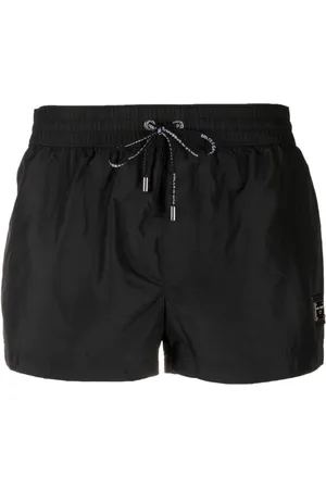 Dolce & Gabbana Stroje kąpielowe, Mężczyzna, Czarny, S, Poliester, Czarne kąpielówki z logo