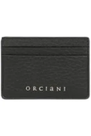 Orciani Akcesoria, Kobieta, Czarny, ONE SIZE, Skóra, Skórzany portfel na karty z ochroną Rfid
