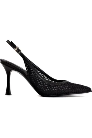 SERGIO LEVANTESI Buty, Kobieta, Czarny, 38 EU, Czarne Perforowane Obcasy Dana Slingback