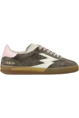 MOA MASTER OF ARTS Buty, Kobieta, Szary, 37 EU, Zamsz, Szare Sneakersy z Różowym Logo