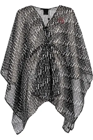 Philipp Plein Kurtki, Kobieta, Czarny, ONE SIZE, Poliester, Peleryna-Kurtka