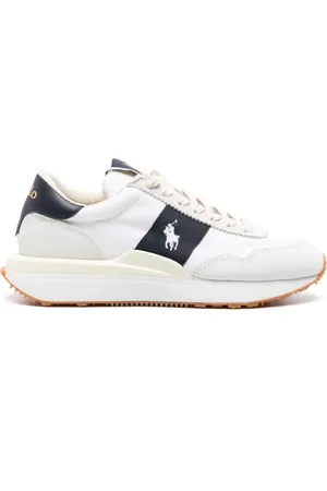 Ralph Lauren Buty, Kobieta, Biały, 34 EU, Skóra, Wielokolorowe Trampki Casualowe