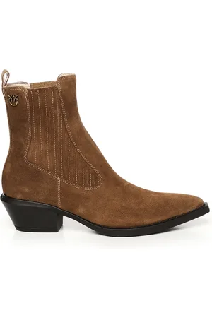 Pinko Buty, Kobieta, brązowy, 37 EU, Zamsz, Brązowe zamszowe kowbojki do kostki