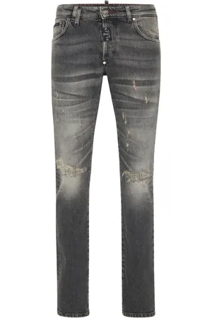 Philipp Plein Jeansy, Mężczyzna, Szary, W36, Denim, Stylowe Jeansyy Denimowe