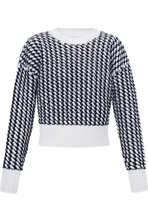 Bottega Veneta Swetry, Kobieta, Biały, M, Dzianina z okrągłym dekoltem