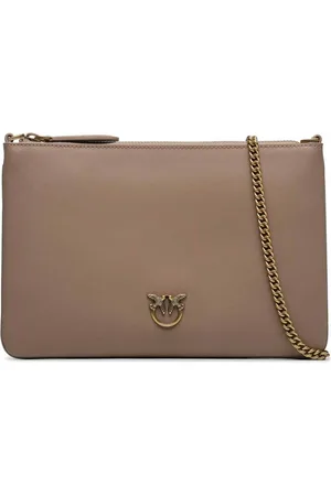 Pinko Torebki, Kobieta, brązowy, ONE SIZE, Skóra, Torebka Flat Clic Vitello Seta