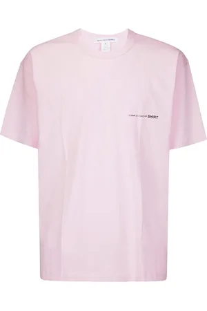 Comme des Garçons Koszulki, Mężczyzna, Różowy, L, Różowa T-shirt z logo i okrągłym dekoltem