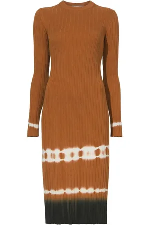 Proenza Schouler Sukienki, Kobieta, Wielobarwność, M, Bawełna, Sukienka dzianinowa z efektem dip-dye