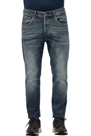 Dondup Jeansy, Mężczyzna, Niebieski, W35, Denim, Dżinsy Marchewki z Ciemnego Denimu