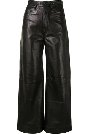 Proenza Schouler Spodnie, Kobieta, Czarny, L, Skóra, Czarne skórzane spodnie casualowe