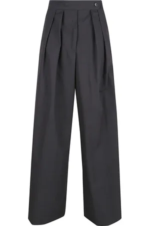 DRIES VAN NOTEN Spodnie, Kobieta, Szary, XS, Zielone Bawełniane Spodnie Elegancki Styl