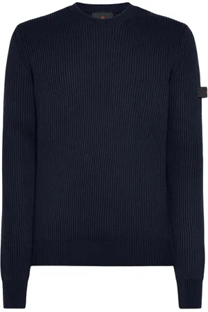 Peuterey Swetry, Mężczyzna, Niebieski, L, Wełna, Sweter Crewneck Maglia Girocollo