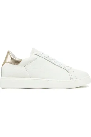Twin-Set Buty, Kobieta, Biały, 37 EU, Białe Skórzane Sneakersy