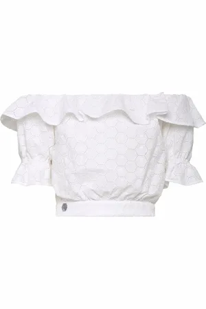 Philipp Plein Bluzki, Kobieta, Biały, L, Bawełna, Biała, bawełniana, codzienna bluzka