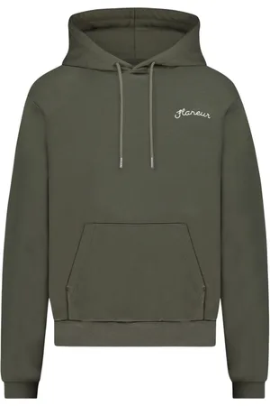 FLÂNEUR Bluzy, Mężczyzna, Zielony, L, Luksusowy Signature Hoodie w Khaki