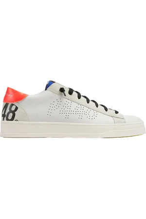 P448 Buty, Mężczyzna, Biały, 44 EU, Białe Skórzane Sneakersy Jack C