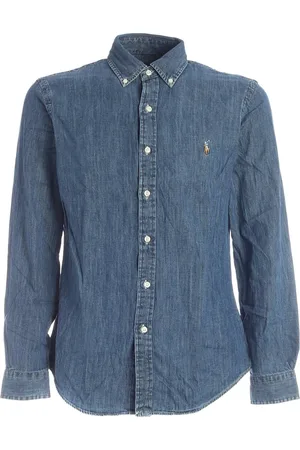 Ralph Lauren Koszule, Mężczyzna, Niebieski, 2XL, Denim, Slim-Fit Denim Sport Shirt