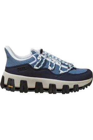 P448 Buty, Mężczyzna, Niebieski, 44 EU, Niebieskie Skórzane Sneakersy Model Monalea