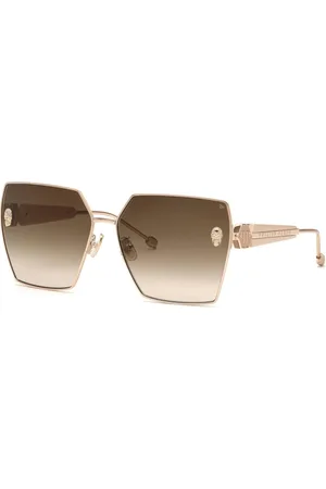 Philipp Plein Akcesoria, Kobieta, Żółty, 64 MM, Okulary przeciwsłoneczne