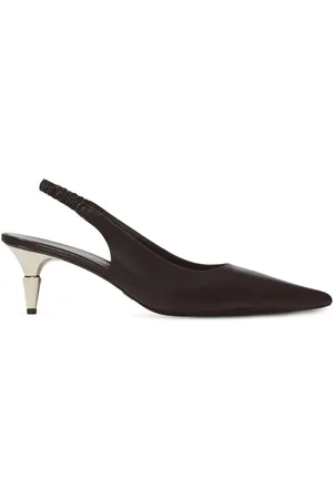 Proenza Schouler Buty, Kobieta, Czarny, 38 EU, Skóra, Czarne szpilki Slingback z ćwiekami - 60Mm