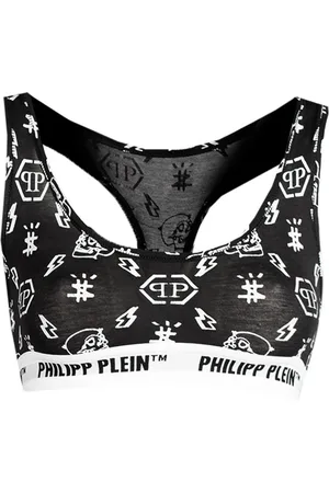 Philipp Plein Koszulki, Kobieta, Czarny, L, Stylowy Zestaw Braletów z Nadrukiem Logo