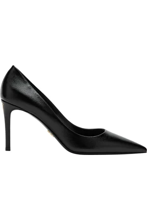 Prada Buty, Kobieta, Czarny, 40 EU, Skóra, Skórzane Czółenka na Niskim Obcasie