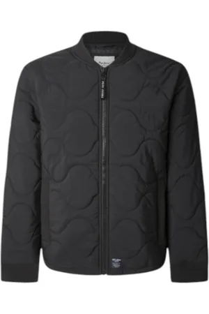 Pepe Jeans Kurtki, Mężczyzna, Czarny, M, Poliester, Czarna Pikowana Kurtka dla Mężczyzn