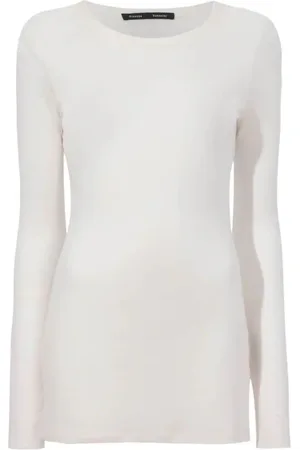 Proenza Schouler Koszulki, Kobieta, Biały, M, Sheer Slub Jersey Kaiya Top