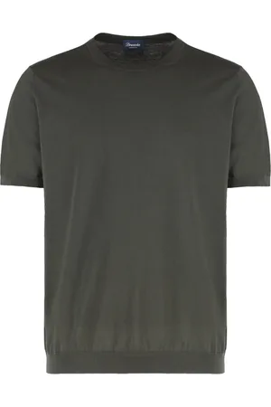 DRUMOHR Koszulki, Mężczyzna, Zielony, 2XL, Żakardowy T-shirt z bawełny