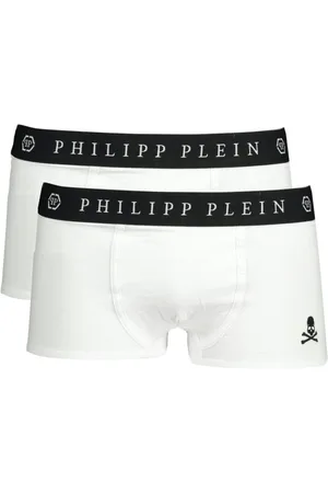 Philipp Plein Bielizna, Mężczyzna, Biały, M, Bawełna, Stylowy Zestaw Bokserek z Elastyczną Gumą