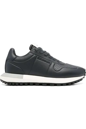 Emporio Armani Buty, Mężczyzna, Niebieski, 42 EU, Niebieskie Sneakersy Zapięcie na Sznurowadła
