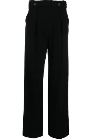 Proenza Schouler Spodnie, Kobieta, Czarny, L, Poliester, Czarne, eleganckie spodnie z krepy wiskozowej