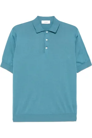 LARDINI Koszulki, Mężczyzna, Niebieski, XL, Klasyczny Polo z Bawełny