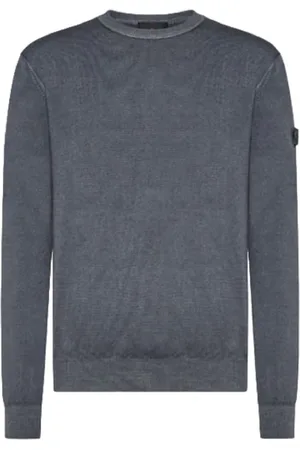 Peuterey Bluzy, Mężczyzna, Szary, S, Wełna, Szary sweter z merynosa tricot barwiony kwasami