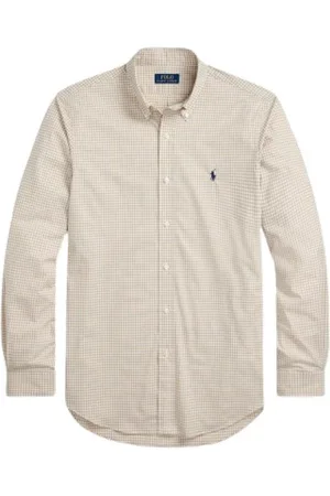 Ralph Lauren Koszule, Mężczyzna, Biały, L, Bawełna, Koszula Casual w Kratę Slim-Fit