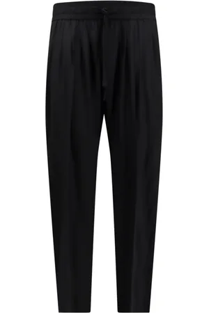 Dolce & Gabbana Spodnie, Mężczyzna, Czarny, L, Jedwabne spodnie z monogramem