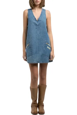 Replay Sukienki, Kobieta, Niebieski, XS, Niebieska Sukienka w 9219.000.62483a Medium