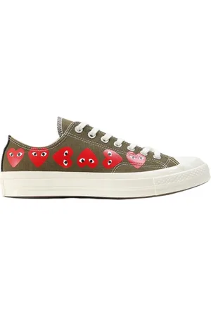 Comme des Garçons Buty, Mężczyzna, Zielony, 44 EU, Khaki Low Heart Multi-Play Sneakers