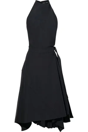 Proenza Schouler Sukienki, Kobieta, Czarny, S, Bawełna, Asymetryczna sukienka z popeliny