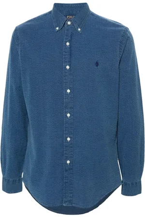 Ralph Lauren Koszule, Mężczyzna, Niebieski, M, Bawełna, Koszula dżinsowa