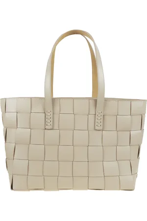 Dragon Diffusion Torebki, Kobieta, Beżowy, ONE SIZE, Biała Torba Shopper Elegancki Pleciony Design