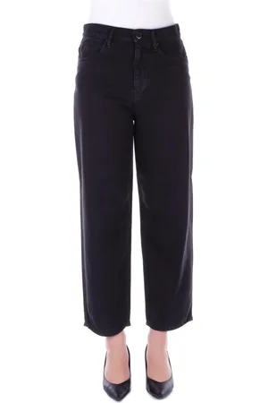 Pinko Jeansy, Kobieta, Czarny, W25, Bawełna, Szykowny spodnie z zamkiem i kieszeniami