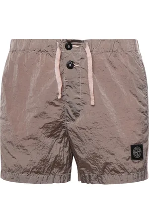 Stone Island Szorty, Mężczyzna, Różowy, 2XL, Nylon, Nylonowe Szorty z Logo Kompasu